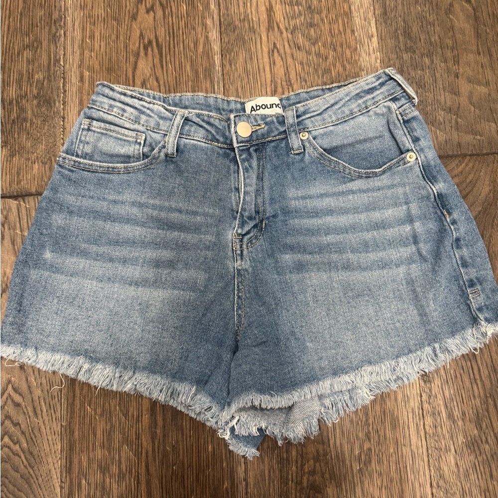 Abound Women's Light Blue Frayed Denim Shorts